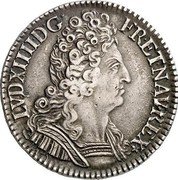 France 1/2 ECU (36 Sols = 6 Deniers) Louis XIV 1709 A KM# 382.1 LVD XIIII D G FR ET NAV REX coin obverse France 1/2 ECU (36 Sols = 6 Deniers) Louis XIV 1709 A KM# 382.1 LVD XIIII D G FR ET NAV REX coin obverse