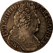 France 1/2 ECU (36 Sols = 6 Deniers) Louis XIV 1709 S KM# 382.16 LVD XIIII D G FR ET NAV REX coin obverse France 1/2 ECU (36 Sols = 6 Deniers) Louis XIV 1709 S KM# 382.16 LVD XIIII D G FR ET NAV REX coin obverse