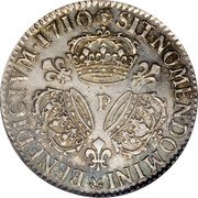 France 1/2 ECU (36 Sols = 6 Deniers) Louis XIV 1710 P KM# 382.14 SIT NOMEN DOMINI BENEDICTVM P 1710 coin reverse France 1/2 ECU (36 Sols = 6 Deniers) Louis XIV 1710 P KM# 382.14 SIT NOMEN DOMINI BENEDICTVM P 1710 coin reverse