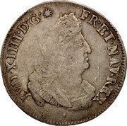 France 1/2 ECU (43 Sols) Louis XIV 1701 & KM# 325.23 LVD XIIII D G FR ET NAV REX coin obverse France 1/2 ECU (43 Sols) Louis XIV 1701 & KM# 325.23 LVD XIIII D G FR ET NAV REX coin obverse