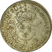 France 1/2 ECU (43 Sols) Louis XIV 1702 C KM# 325.4 SIT NOMEN DOMINI BENEDICTVM 1702 C coin reverse France 1/2 ECU (43 Sols) Louis XIV 1702 C KM# 325.4 SIT NOMEN DOMINI BENEDICTVM 1702 C coin reverse
