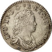 France 1/2 ECU (44 Sols) Louis XV 1716 A KM# 420.1 LVD XV D G FR ET NAV REX coin obverse France 1/2 ECU (44 Sols) Louis XV 1716 A KM# 420.1 LVD XV D G FR ET NAV REX coin obverse