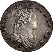 France 1/2 ECU (44 Sols) Louis XV 1716 N KM# 420.13 LVD XV D G FR ET NAV REX coin obverse France 1/2 ECU (44 Sols) Louis XV 1716 N KM# 420.13 LVD XV D G FR ET NAV REX coin obverse