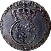 France 1/2 ECU (44 Sols) Louis XV 1716 O KM# 420.14 SIT NOMEN DOMINI BENEDICTVM 1716 O coin reverse France 1/2 ECU (44 Sols) Louis XV 1716 O KM# 420.14 SIT NOMEN DOMINI BENEDICTVM 1716 O coin reverse