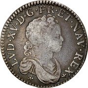 France 1/2 ECU (44 Sols) Louis XV 1716 P KM# 420.15 LVD XV D G FR ET NAV REX coin obverse France 1/2 ECU (44 Sols) Louis XV 1716 P KM# 420.15 LVD XV D G FR ET NAV REX coin obverse