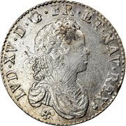 France 1/2 ECU (44 Sols) Louis XV 1716 S KM# 420.16 LVD XV D G FR ET NAV REX coin obverse France 1/2 ECU (44 Sols) Louis XV 1716 S KM# 420.16 LVD XV D G FR ET NAV REX coin obverse