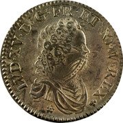 France 1/2 ECU (44 Sols) Louis XV 1716 X KM# 420.20 LVD XV D G FR ET NAV REX coin obverse France 1/2 ECU (44 Sols) Louis XV 1716 X KM# 420.20 LVD XV D G FR ET NAV REX coin obverse