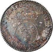 France 1/2 ECU (44 Sols) Louis XV 1716 Y KM# 420.21 SIT NOMEN DOMINI Y BENEDICTVM 1716 coin reverse France 1/2 ECU (44 Sols) Louis XV 1716 Y KM# 420.21 SIT NOMEN DOMINI Y BENEDICTVM 1716 coin reverse