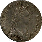 France 1/2 ECU (44 Sols) Louis XV 1717 & KM# 420.23 LVD XV D G FR ET NAV REX coin obverse France 1/2 ECU (44 Sols) Louis XV 1717 & KM# 420.23 LVD XV D G FR ET NAV REX coin obverse