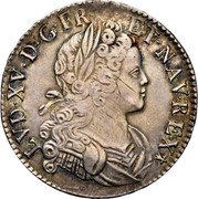 France 1/2 ECU (44 Sols) Louis XV 1718 AA KM# 434.1 LVD XV D G FR ET NAV REX coin obverse