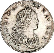 France 1/2 ECU (44 Sols) Louis XV 1719 W KM# 434.10 LUD XV D G FR ET NAV REX coin obverse France 1/2 ECU (44 Sols) Louis XV 1719 W KM# 434.10 LUD XV D G FR ET NAV REX coin obverse