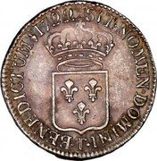 France 1/2 ECU (44 Sols) Louis XV 1721 T KM# 465.11 SIT NOMEN DOMINI T BENEDICTUM 1721 coin reverse
