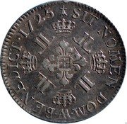 France 1/2 ECU (44 Sols) Louis XV 1725 AA KM# 478.2 SIT NOMEN DOM AA BENEDICT 1725 coin reverse France 1/2 ECU (44 Sols) Louis XV 1725 AA KM# 478.2 SIT NOMEN DOM AA BENEDICT 1725 coin reverse