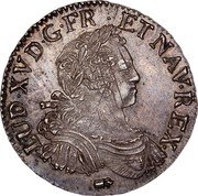 France 1/2 ECU (44 Sols) Louis XV 1725 KM# 478.13 LUD XV D G FR ET NAV REX coin obverse France 1/2 ECU (44 Sols) Louis XV 1725 KM# 478.13 LUD XV D G FR ET NAV REX coin obverse
