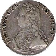 France 1/2 ECU (44 Sols) Louis XV 1728 D KM# 484.6 LUD XV D G FR ET NAV REX coin obverse