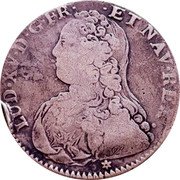 France 1/2 ECU (44 Sols) Louis XV 1729 C KM# 484.5 LUD XV D G FR ET NAV REX coin obverse