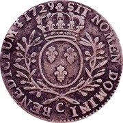 France 1/2 ECU (44 Sols) Louis XV 1729 C KM# 484.5 SIT NOMEN DOMINI T BENEDICTUM 1729 C coin reverse