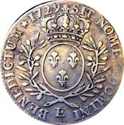 France 1/2 ECU (44 Sols) Louis XV 1729 E KM# 484.7 SIT NOMEN DOMINI E BENEDICTUM 1729 coin reverse