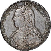 France 1/2 ECU (44 Sols) Louis XV 1730 & KM# 484.26 LUD XV D G FR ET NAV REX coin obverse