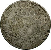 France 1/2 ECU (44 Sols) Louis XV 1730 L KM# 484.11 SIT NOMEN DOMINI L BENEDICTUM 1726 coin reverse France 1/2 ECU (44 Sols) Louis XV 1730 L KM# 484.11 SIT NOMEN DOMINI L BENEDICTUM 1726 coin reverse