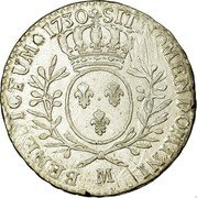 France 1/2 ECU (44 Sols) Louis XV 1730 M KM# 484.12 SIT NOMEN DOMINI M BENEDICTUM 1730 coin reverse France 1/2 ECU (44 Sols) Louis XV 1730 M KM# 484.12 SIT NOMEN DOMINI M BENEDICTUM 1730 coin reverse