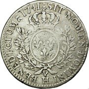 France 1/2 ECU (44 Sols) Louis XV 1741 H KM# 516.9 SIT NOMEN DOMINI H BENEDICTUM 1741 coin reverse France 1/2 ECU (44 Sols) Louis XV 1741 H KM# 516.9 SIT NOMEN DOMINI H BENEDICTUM 1741 coin reverse