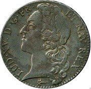France 1/2 ECU (44 Sols) Louis XV 1744 X KM# 516.22 LUD XV D G FR ET NAV REX coin obverse