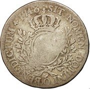 France 1/2 ECU (44 Sols) Louis XV 1748 O KM# 516.14 SIT NOMEN DOMINI O BENEDICTUM 1748 coin reverse