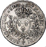 France 1/2 ECU (44 Sols) Louis XV 1763 P KM# 516.15 SIT NOMEN DOMINI P BENEDICTUM 1763 coin reverse France 1/2 ECU (44 Sols) Louis XV 1763 P KM# 516.15 SIT NOMEN DOMINI P BENEDICTUM 1763 coin reverse