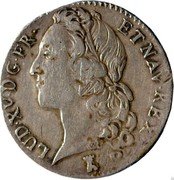 France 1/2 ECU (44 Sols) Louis XV 1766 T KM# 516.19 LUD XV D G FR ET NAV REX coin obverse France 1/2 ECU (44 Sols) Louis XV 1766 T KM# 516.19 LUD XV D G FR ET NAV REX coin obverse