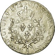 France 1/2 ECU (44 Sols) Louis XV 1772 I KM# 554.3 SIT NOMEN DOMINI I BENEDICTUM 1772 coin reverse
