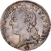 France 1/2 ECU (44 Sols) Louis XV 1773 H KM# 554.2 LUD XV D G FR ET NAV REX coin obverse