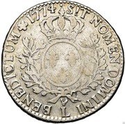 France 1/2 ECU (44 Sols) Louis XV 1774 L KM# 554.4 SIT NOMEN DOMINI L BENEDICTUM 1774 coin reverse