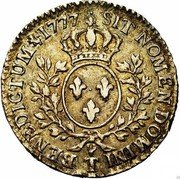 France 1/2 ECU (44 Sols) Louis XVI 1777 T KM# 562.12 SIT NOMEN DOMINI BENEDICTUM T 1777 coin reverse France 1/2 ECU (44 Sols) Louis XVI 1777 T KM# 562.12 SIT NOMEN DOMINI BENEDICTUM T 1777 coin reverse