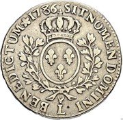 France 1/2 ECU (44 Sols) Louis XVI 1786 L KM# 562.7 SIT NOMEN DOMINI L BENEDICTUM 1786 coin reverse France 1/2 ECU (44 Sols) Louis XVI 1786 L KM# 562.7 SIT NOMEN DOMINI L BENEDICTUM 1786 coin reverse
