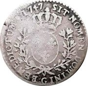 France 1/2 ECU (44 Sols) (Louis XV) KM# 516.8 SIT NOMEN DOMINI G BENEDICTUM 1747 coin reverse France 1/2 ECU (44 Sols) (Louis XV) KM# 516.8 SIT NOMEN DOMINI G BENEDICTUM 1747 coin reverse