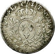 France 1/2 ECU (44 Sols) (Louis XV) KM# 516.16 SIT NOMEN DOMINI Q BENEDICTUM 1771 coin reverse France 1/2 ECU (44 Sols) (Louis XV) KM# 516.16 SIT NOMEN DOMINI Q BENEDICTUM 1771 coin reverse