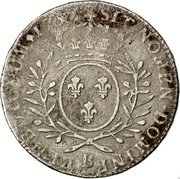 France 1/2 ECU (44 Sols) (Louis XV) KM# 484.3 SIT NOMEN DOMINI B BENEDICTUM 1726 coin reverse France 1/2 ECU (44 Sols) (Louis XV) KM# 484.3 SIT NOMEN DOMINI B BENEDICTUM 1726 coin reverse