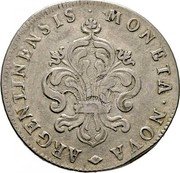 France 1/2 ECU (45 Sols) Louis XIV 1702 BB KM# 346 MONETA NOVA ARGENT INENSIS coin obverse