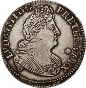 France 1/2 ECU (45 Sols) Louis XIV 1704 A KM# 355.1 LVD XIIII D G FR ET NAV REX coin obverse France 1/2 ECU (45 Sols) Louis XIV 1704 A KM# 355.1 LVD XIIII D G FR ET NAV REX coin obverse