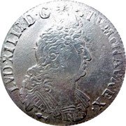 France 1/2 ECU (45 Sols) Louis XIV 1704 T KM# 355.14 LVD XIIII D G FR ET NAV REX coin obverse France 1/2 ECU (45 Sols) Louis XIV 1704 T KM# 355.14 LVD XIIII D G FR ET NAV REX coin obverse