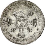 France 1/2 ECU (45 Sols) Louis XIV 1704 W KM# 356.2 SIT NOMEN DOMINI BENEDICTVM W 1705 coin reverse France 1/2 ECU (45 Sols) Louis XIV 1704 W KM# 356.2 SIT NOMEN DOMINI BENEDICTVM W 1705 coin reverse