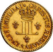 France 1/2 Louis D'or Louis XV 1720 A KM# 460.1 CHRISTUS REGNAT VINCIT IMPERAT LL A coin reverse