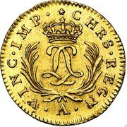 France 1/2 Louis D'or Louis XV 1725 A KM# 473.1 CHRS. REGN. VINC. IMP. A coin reverse