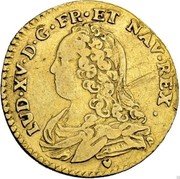 France 1/2 Louis D'or Louis XV 1726 G KM# 488.5 LUD XV D G FR ET NAV REX coin obverse France 1/2 Louis D'or Louis XV 1726 G KM# 488.5 LUD XV D G FR ET NAV REX coin obverse