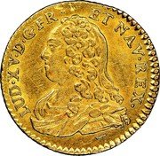 France 1/2 Louis D'or Louis XV 1726 W KM# 488.13 LUD XV D G FR ET NAV REX. coin obverse