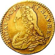 France 1/2 Louis D'or Louis XV 1729 KM# 488.16 LUD XV D G FR ET NAV REX coin obverse France 1/2 Louis D'or Louis XV 1729 KM# 488.16 LUD XV D G FR ET NAV REX coin obverse