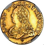 France 1/2 Louis D'or Louis XV 1730 BB KM# 488.3 LUD XV D G FR ET NAV REX coin obverse