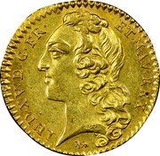 France 1/2 Louis D'or Louis XV 1749 A KM# 517.1 LUD XV D G FR ET NAV REX coin obverse France 1/2 Louis D'or Louis XV 1749 A KM# 517.1 LUD XV D G FR ET NAV REX coin obverse