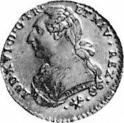 France 1/2 Louis D'or Louis XVI 1776 L KM# 573.3 LUD XVI D G FR ET NAV REX coin obverse